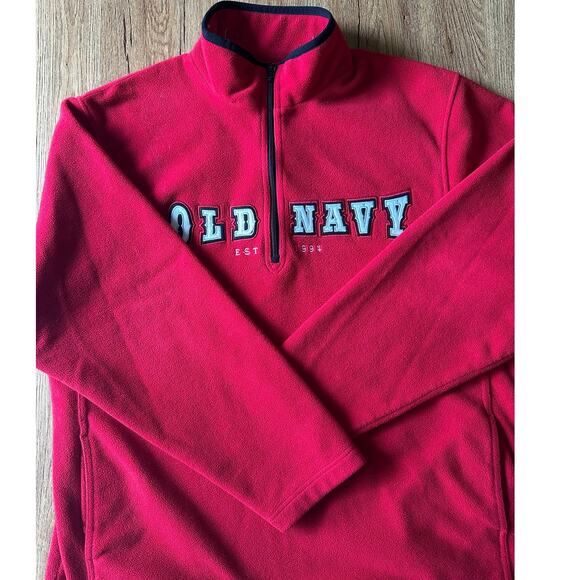 Old Navy Vtg Red Fleece Sweatshirt Size XLarge - Picture 1 of 7